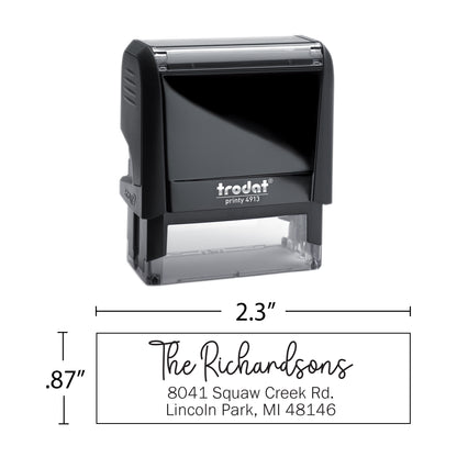 Personalized Return Address Stamp - Self-Inking - Handwritten & Script (The Richardsons Design)