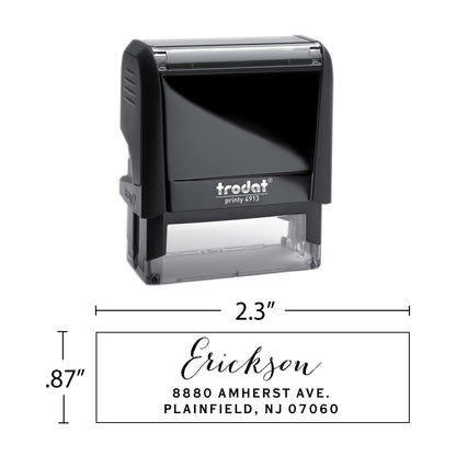 Personalized Return Address Stamp - Self-Inking or Wooden - Handwritten & Script (Erickson Design)