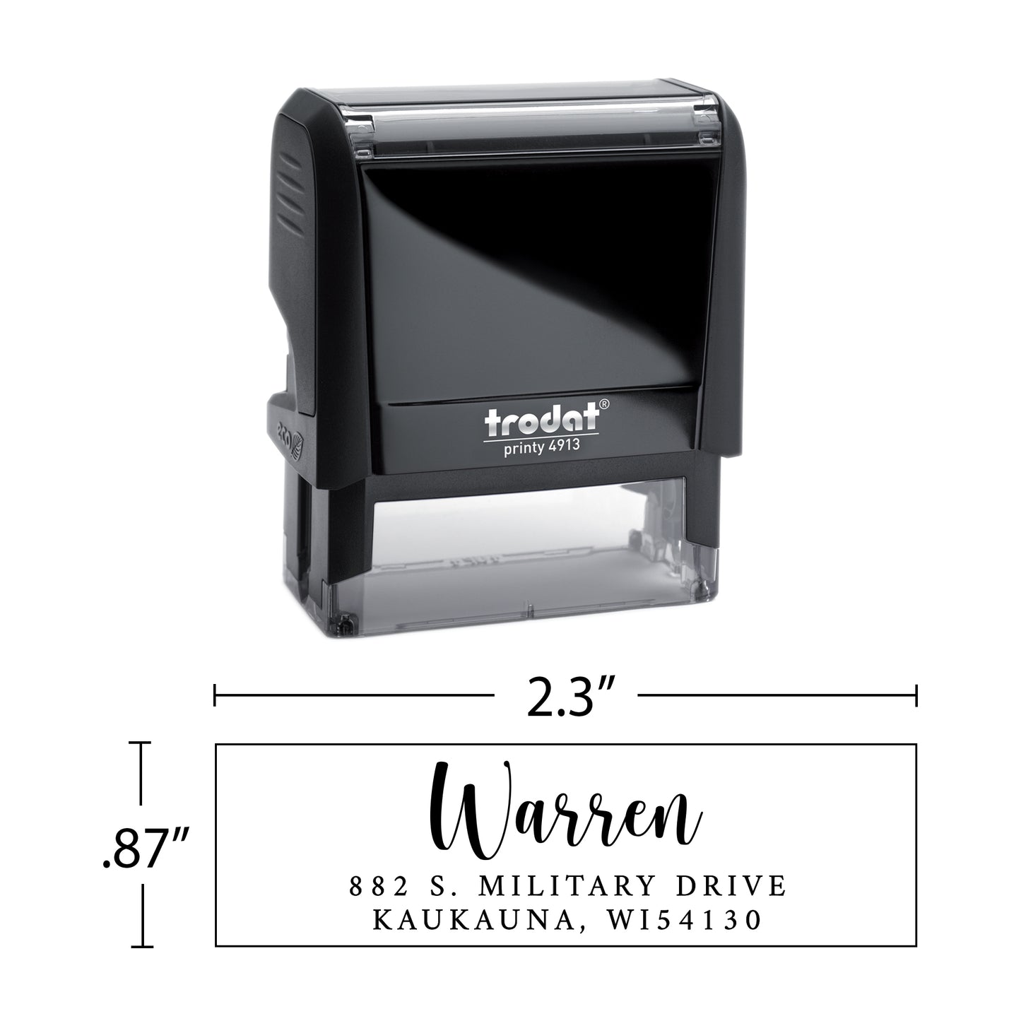 Personalized Return Address Stamp - Self-Inking or Wooden - Handwritten & Script (Warren Design)