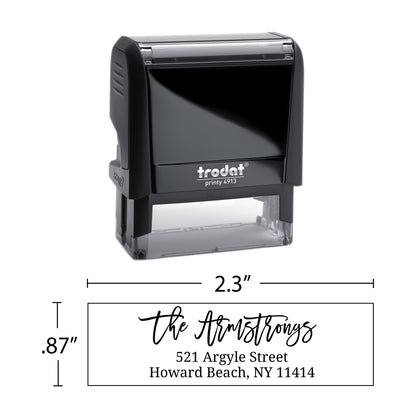 Personalized Return Address Stamp - Self-Inking or Wooden - Handwritten & Script (The Armstrongs Design)