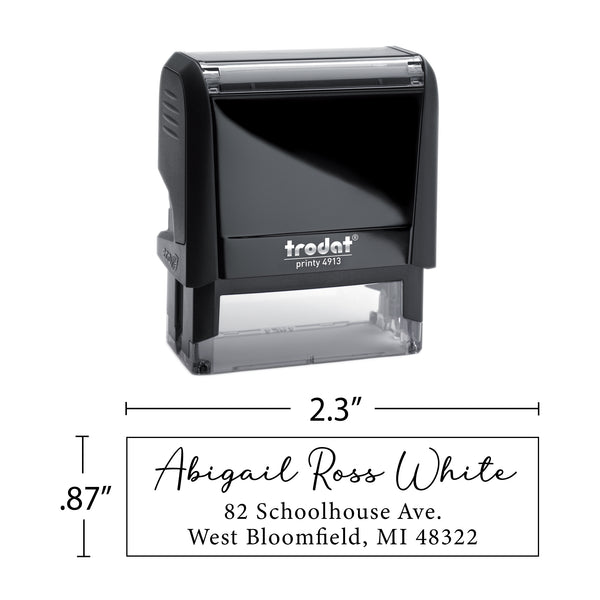 Script Return Address Stamp - Self-Inking - Handwritten & Script (Abigail Ross White Design)