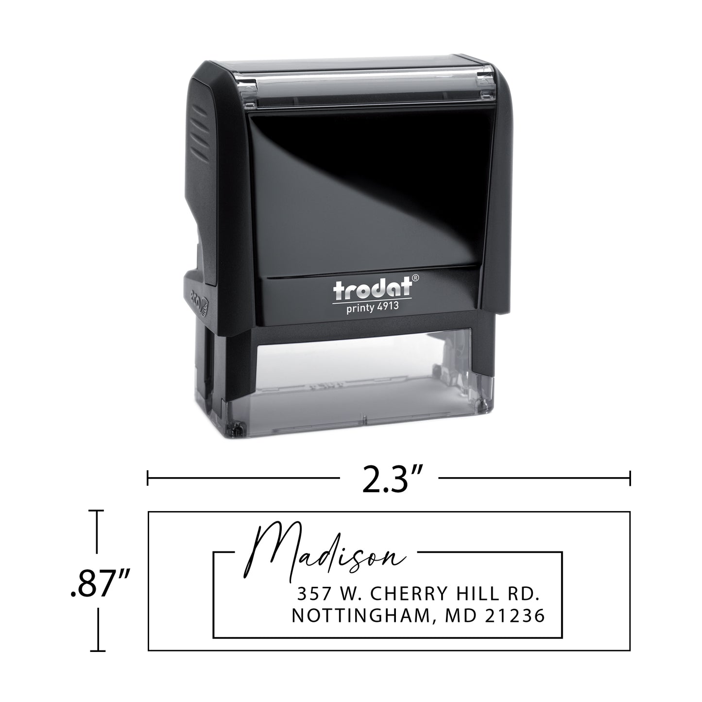 Personalized Return Address Stamp - Self-Inking or Wooden - Handwritten & Script (Madison Design)