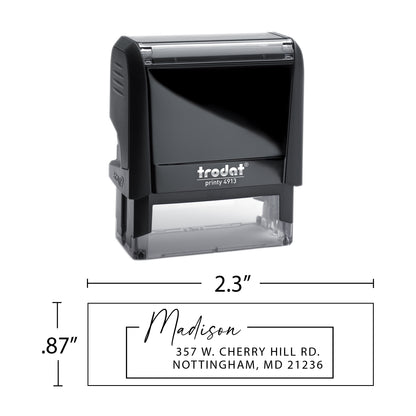 Personalized Return Address Stamp - Self-Inking or Wooden - Handwritten & Script (Madison Design)