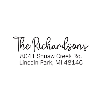 Personalized Return Address Stamp - Self-Inking - Handwritten & Script (The Richardsons Design)