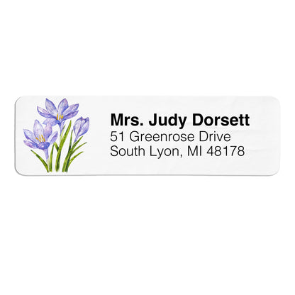 Purple Saffron Flower Return Address Label (156 Labels)