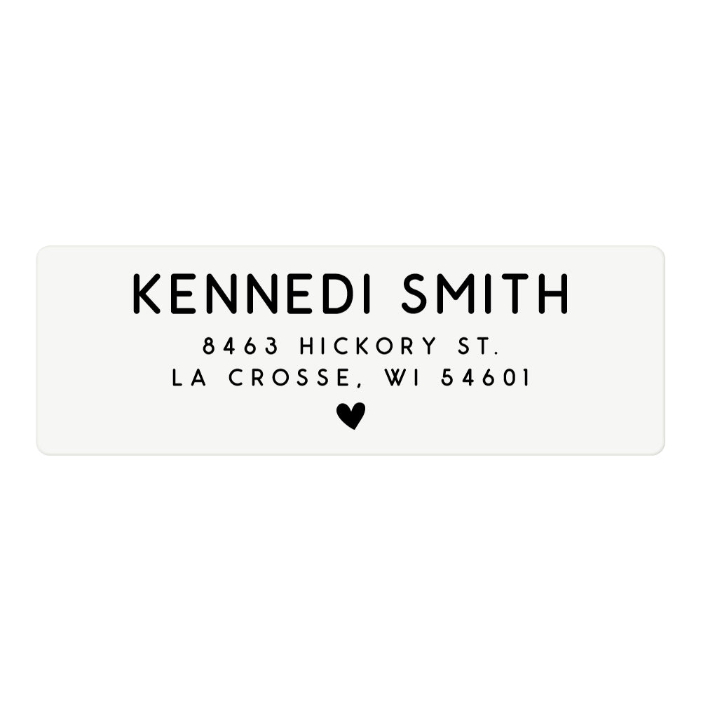 Minimal Heart Return Address Label - Kennedi Smith