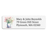 Pink Flowers in Vase Return Address Label