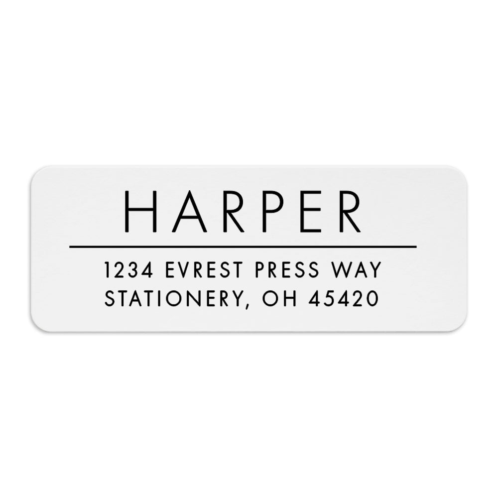 Basic Lined Return Address Label - HARPER