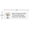 Pink Flowers in Vase Return Address Label