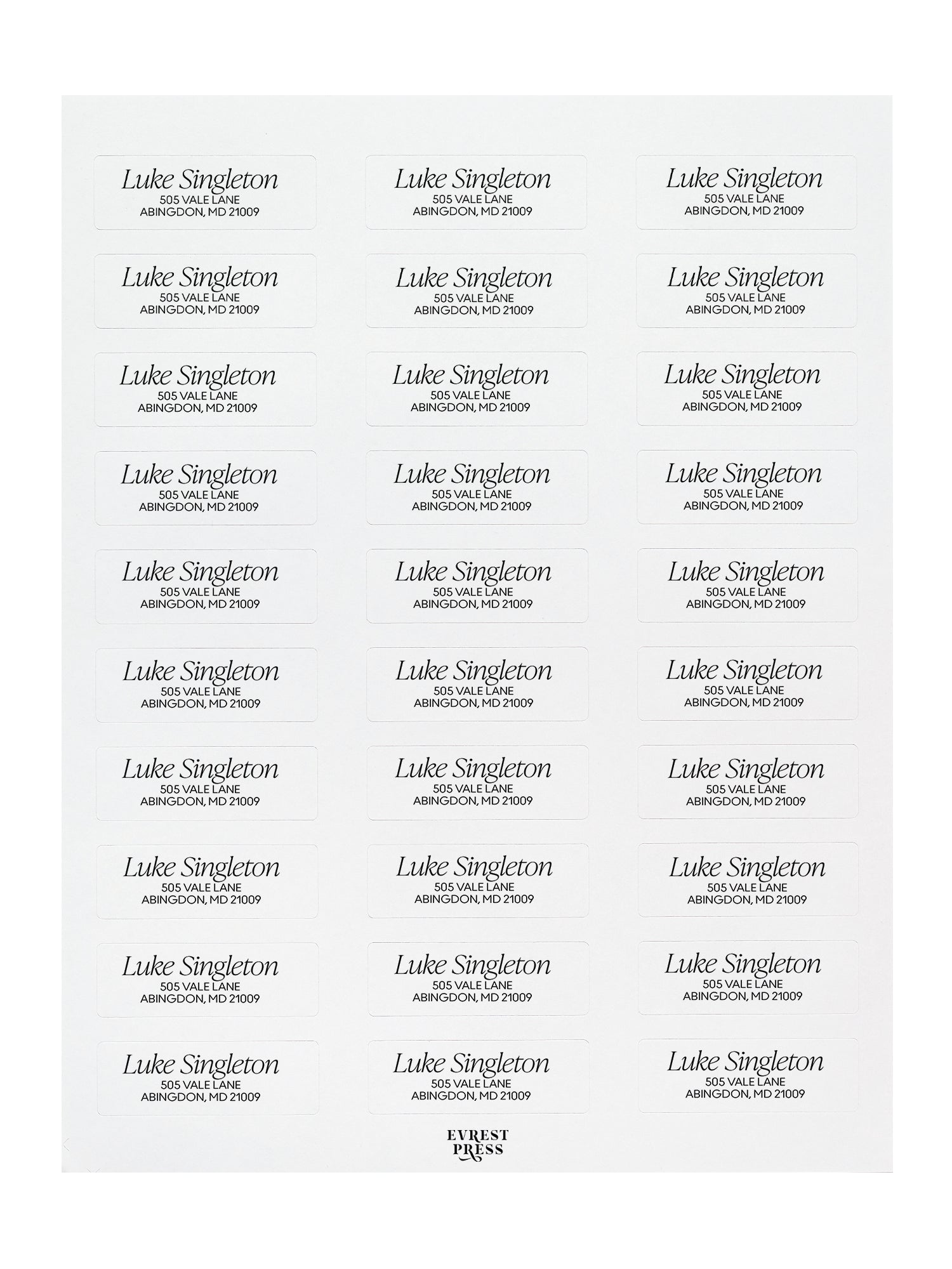 slanted-serif-return-address-label-sheet