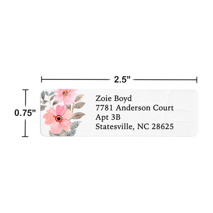Blush Pink Floral Return Address Label (156 Labels)