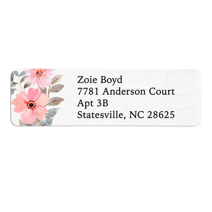 Blush Pink Floral Return Address Label (156 Labels)